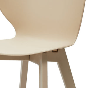 HomeRoots Set of Four Beige Heavy-Duty Plastic Dining Side Chairs - Stylish, Versatile & Easy to Clean Seating 553930