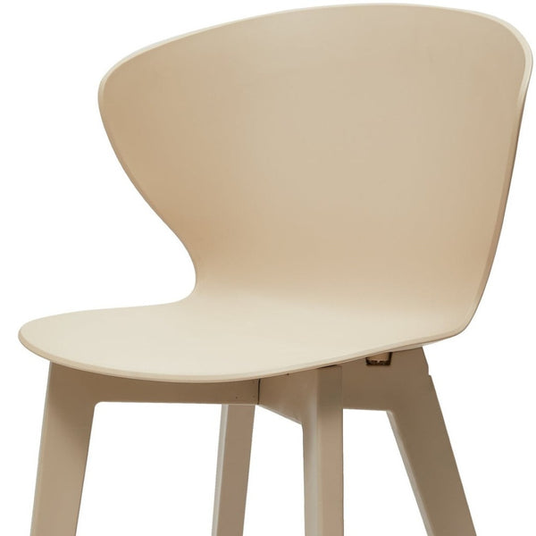 HomeRoots Set of Four Beige Heavy-Duty Plastic Dining Side Chairs - Stylish, Versatile & Easy to Clean Seating 553930
