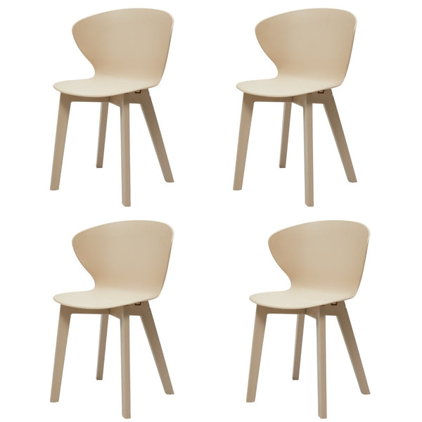 HomeRoots Set of Four Beige Heavy-Duty Plastic Dining Side Chairs - Stylish, Versatile & Easy to Clean Seating 553930