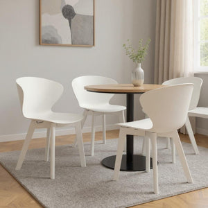 Set of 4 Heavy Duty Stackable Plastic Dining Side Chairs for Modern Everyday Comfort