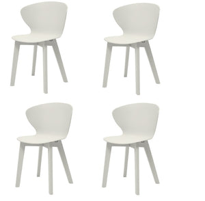 Set of 4 Heavy Duty Stackable Plastic Dining Side Chairs for Modern Everyday Comfort