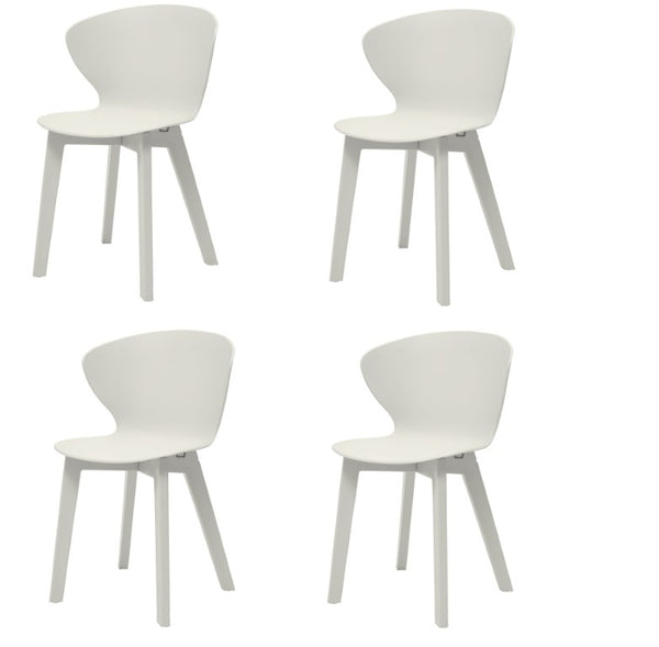 Set of 4 Heavy Duty Stackable Plastic Dining Side Chairs for Modern Everyday Comfort