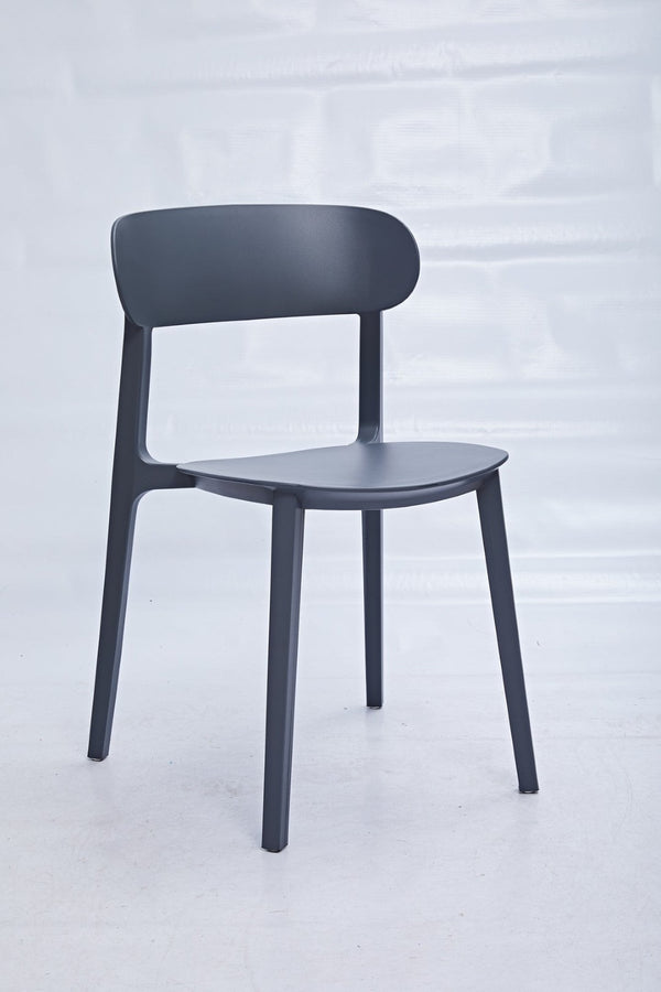 HomeRoots Set of Four Modern Gray Heavy Duty Plastic Dining Chairs – Durable, Stylish, and Versatile Seating 553938