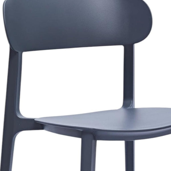 HomeRoots Set of Four Modern Gray Heavy Duty Plastic Dining Chairs – Durable, Stylish, and Versatile Seating 553938
