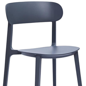 HomeRoots Set of Four Modern Gray Heavy Duty Plastic Dining Chairs – Durable, Stylish, and Versatile Seating 553938