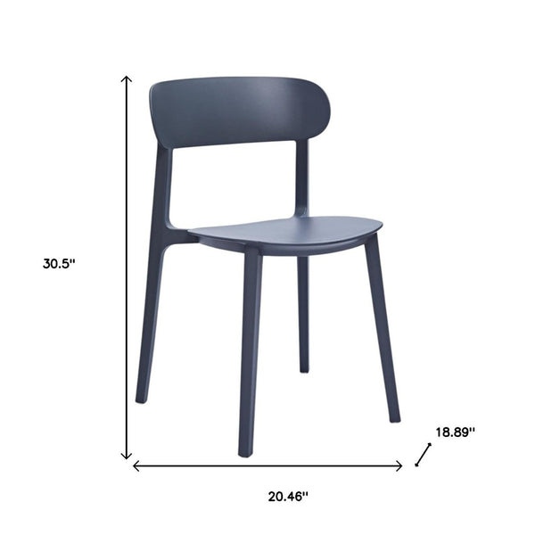 HomeRoots Set of Four Modern Gray Heavy Duty Plastic Dining Chairs – Durable, Stylish, and Versatile Seating 553938