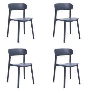 HomeRoots Set of Four Modern Gray Heavy Duty Plastic Dining Chairs – Durable, Stylish, and Versatile Seating 553938