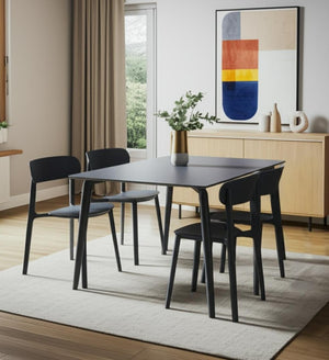 HomeRoots Set of Four Modern Gray Heavy Duty Plastic Dining Chairs – Durable, Stylish, and Versatile Seating 553938