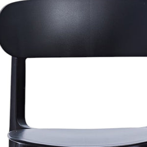 HomeRoots Set of Four Stylish Black Heavy-Duty Plastic Dining Chairs for Versatile Home and Office Use 553939