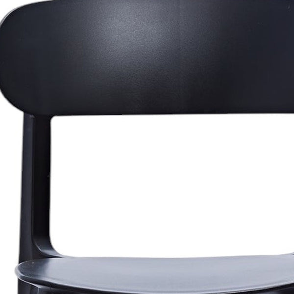 HomeRoots Set of Four Stylish Black Heavy-Duty Plastic Dining Chairs for Versatile Home and Office Use 553939