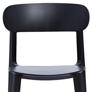 HomeRoots Set of Four Stylish Black Heavy-Duty Plastic Dining Chairs for Versatile Home and Office Use 553939