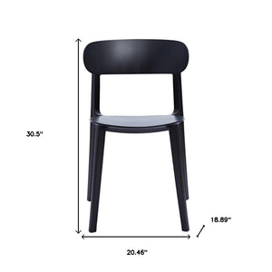 HomeRoots Set of Four Stylish Black Heavy-Duty Plastic Dining Chairs for Versatile Home and Office Use 553939