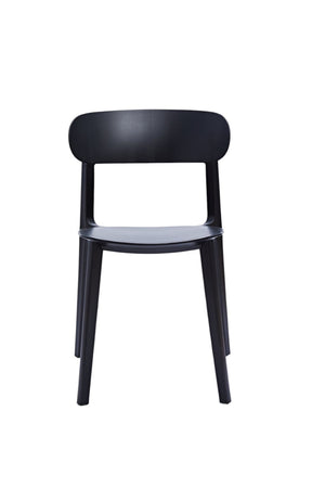 HomeRoots Set of Four Stylish Black Heavy-Duty Plastic Dining Chairs for Versatile Home and Office Use 553939