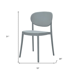 HomeRoots Set of Four Gray Heavy-Duty Plastic Side Chairs for Dining, Living Spaces—Stylish & Easy to Maintain 553945