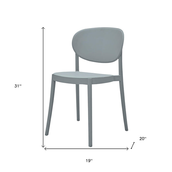 HomeRoots Set of Four Gray Heavy-Duty Plastic Side Chairs for Dining, Living Spaces—Stylish & Easy to Maintain 553945