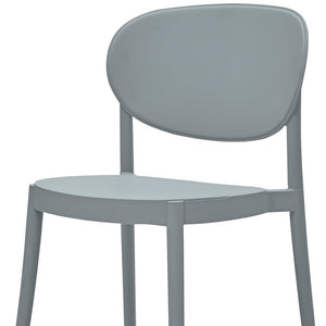 HomeRoots Set of Four Gray Heavy-Duty Plastic Side Chairs for Dining, Living Spaces—Stylish & Easy to Maintain 553945