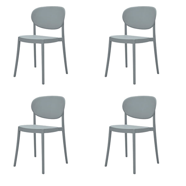 HomeRoots Set of Four Gray Heavy-Duty Plastic Side Chairs for Dining, Living Spaces—Stylish & Easy to Maintain 553945