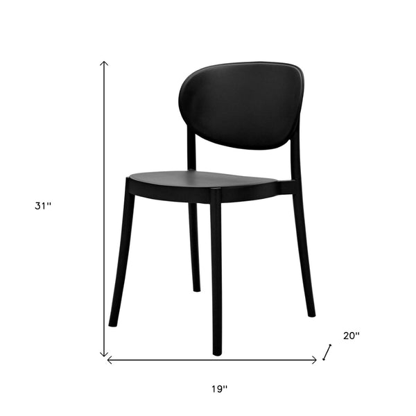 HomeRoots Set of Four Versatile Black Plastic Dining Chairs - Sturdy, Lightweight, and Stylish for Any Space 553946