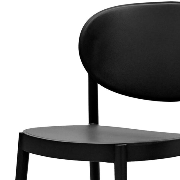 HomeRoots Set of Four Versatile Black Plastic Dining Chairs - Sturdy, Lightweight, and Stylish for Any Space 553946