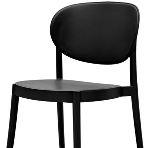 HomeRoots Set of Four Versatile Black Plastic Dining Chairs - Sturdy, Lightweight, and Stylish for Any Space 553946
