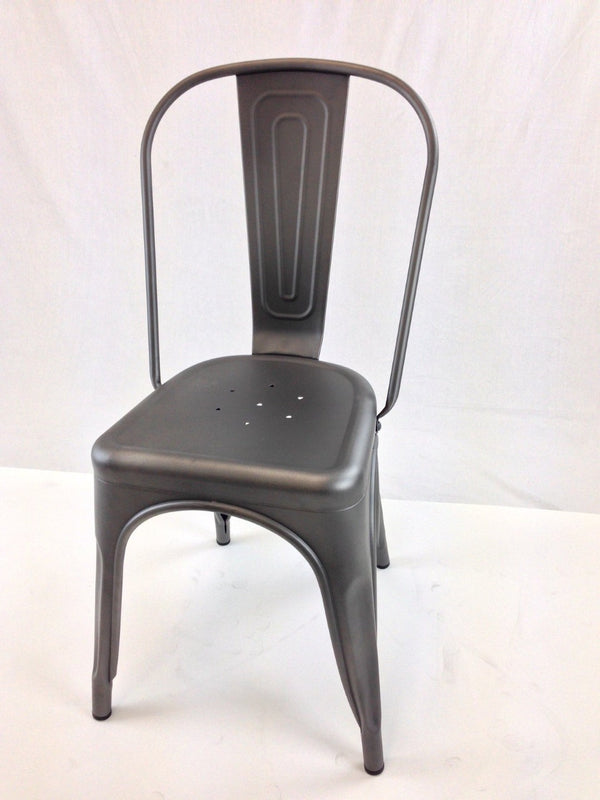HomeRoots Set of Four Gray Metal Dining Side Chairs - Modern Industrial Design with Comfort & Versatility! 553965