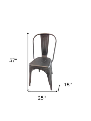 HomeRoots Set of Four Gray Metal Dining Side Chairs - Modern Industrial Design with Comfort & Versatility! 553965