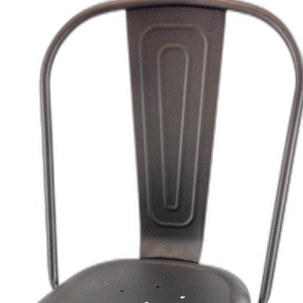 HomeRoots Set of Four Gray Metal Dining Side Chairs - Modern Industrial Design with Comfort & Versatility! 553965