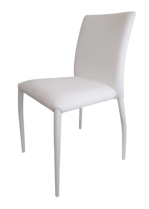 HomeRoots Set of Four White Upholstered Faux Leather Dining Chairs for Modern Homes - Versatile & Stylish! 553976