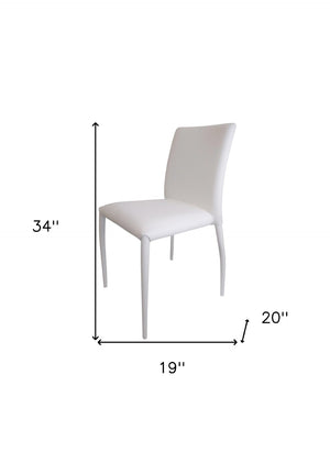 HomeRoots Set of Four White Upholstered Faux Leather Dining Chairs for Modern Homes - Versatile & Stylish! 553976