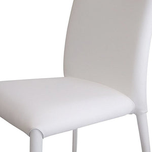 HomeRoots Set of Four White Upholstered Faux Leather Dining Chairs for Modern Homes - Versatile & Stylish! 553976