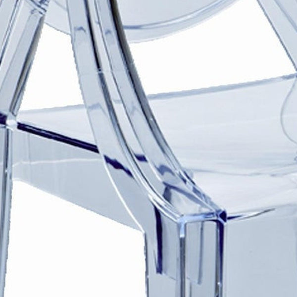 HomeRoots Set of Four Clear Heavy-Duty Plastic King Louis Back Dining Arm Chairs for Elegant Versatile Seating 553979