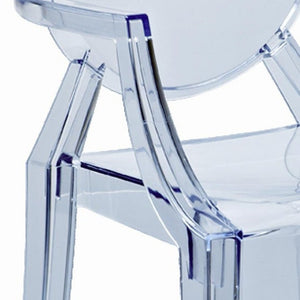 HomeRoots Set of Four Clear Heavy-Duty Plastic King Louis Back Dining Arm Chairs for Elegant Versatile Seating 553979