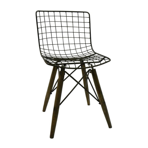 Set of Two Metal Open Back Dining Side Chairs for Modern and Industrial Style Interiors