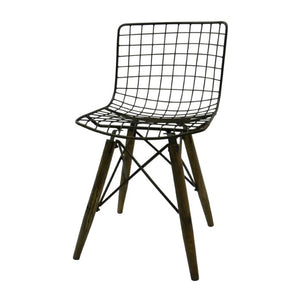 Set of Two Metal Open Back Dining Side Chairs for Modern and Industrial Style Interiors