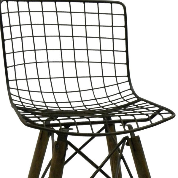 Set of Two Metal Open Back Dining Side Chairs for Modern and Industrial Style Interiors