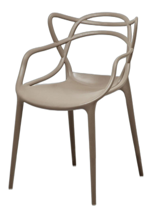 HomeRoots Set of Four Stylish Gray Heavy-Duty Plastic Dining Arm Chairs for Versatile Home Seating Solutions 553981