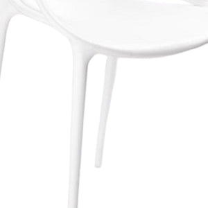 Set of Four Stackable Heavy Duty Plastic Arm Dining Chairs for Indoor and Outdoor Use