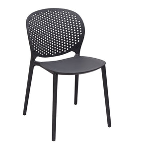 HomeRoots Set of Four Gray Heavy Duty Plastic Dining Chairs for Stylish Comfort & Versatile Home Use 553987