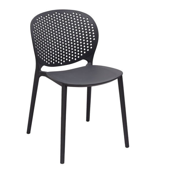 HomeRoots Set of Four Gray Heavy Duty Plastic Dining Chairs for Stylish Comfort & Versatile Home Use 553987