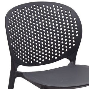 HomeRoots Set of Four Gray Heavy Duty Plastic Dining Chairs for Stylish Comfort & Versatile Home Use 553987