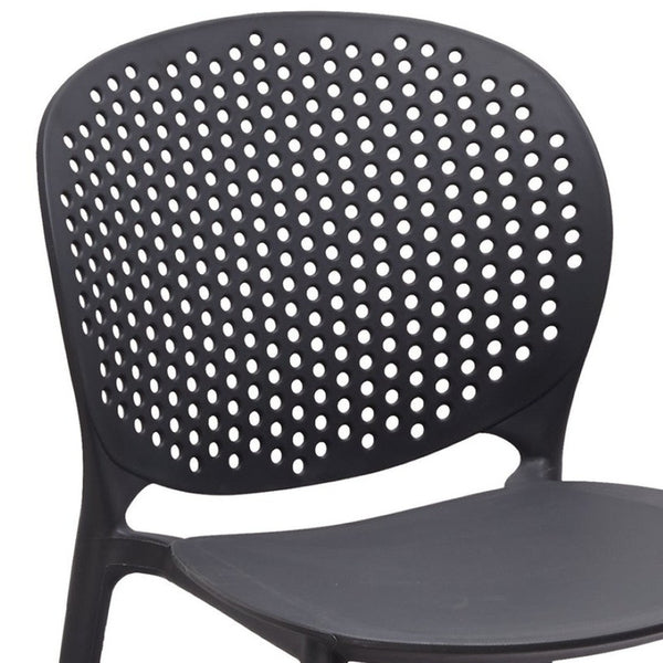 HomeRoots Set of Four Gray Heavy Duty Plastic Dining Chairs for Stylish Comfort & Versatile Home Use 553987