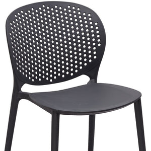 HomeRoots Set of Four Gray Heavy Duty Plastic Dining Chairs for Stylish Comfort & Versatile Home Use 553987