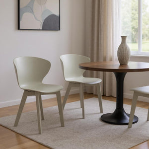 HomeRoots Set of 4 Heavy Duty Stackable Plastic Dining Side Chairs for Modern Everyday Comfort Gray 21" W x 20" D 553988