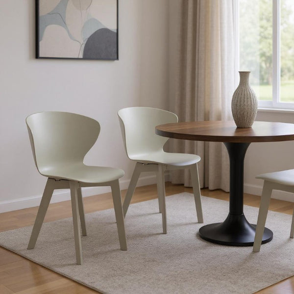 HomeRoots Set of 4 Heavy Duty Stackable Plastic Dining Side Chairs for Modern Everyday Comfort Gray 21" W x 20" D 553988
