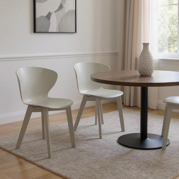 Set of 4 Heavy Duty Stackable Plastic Dining Side Chairs for Modern Everyday Comfort