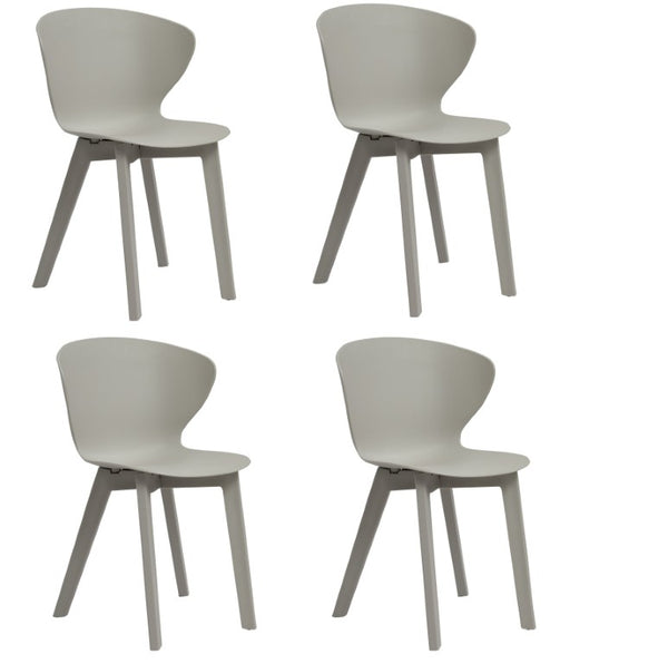 Set of 4 Heavy Duty Stackable Plastic Dining Side Chairs for Modern Everyday Comfort