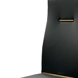 HomeRoots Set of Four Modern Black and Gold Faux Leather Dining Chairs for Stylish Home Decor & Comfort 553992