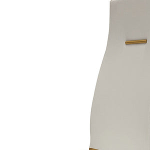 HomeRoots Set of Four White and Gold Upholstered Faux Leather Dining Chairs - Chic Comfort for Any Space 553994
