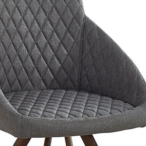 HomeRoots Set of Two Stylish Tufted Gray and Brown Dining Arm Chairs for Comfort and Versatile Home Decor 553999