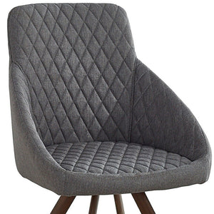 HomeRoots Set of Two Stylish Tufted Gray and Brown Dining Arm Chairs for Comfort and Versatile Home Decor 553999